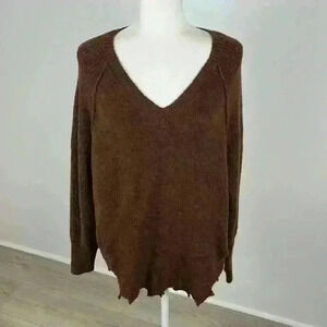 Rue 21 Brown V-Neck Pullover Sweater Size XS